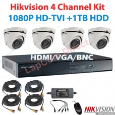 4 CH Hikvision 1080P HD-TVI Kit